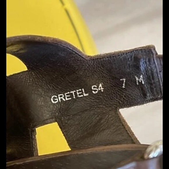 Donald J Pliner Leather Sandals Brown Sz 7 Gretal Cork Platform Wedge Boho Spain - Picture 9 of 9